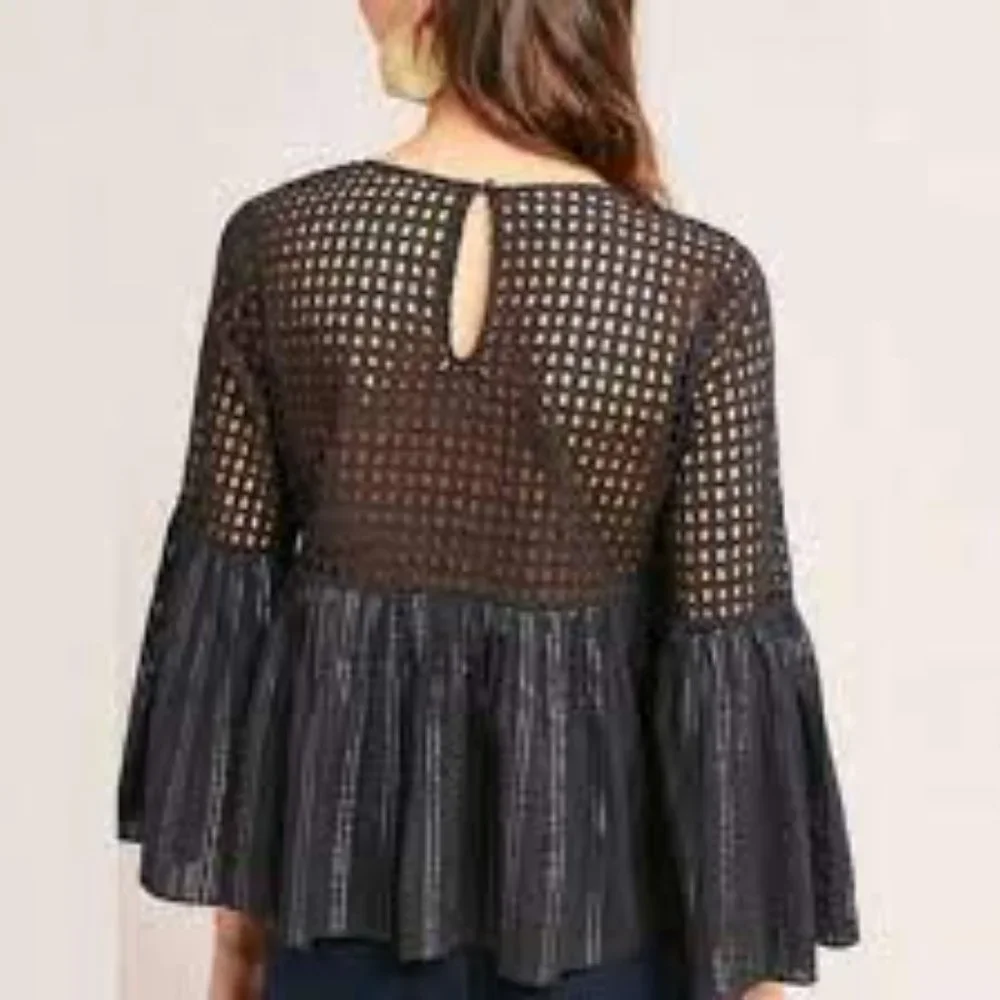 Maeve by Anthropologie Size 0 Black Beaded Top - Picture 2 of 7